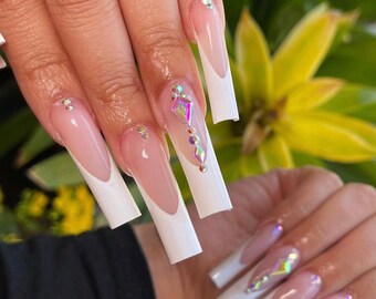 wallpapers Extra Long Acrylic Nails With Diamonds extra long nails etsy