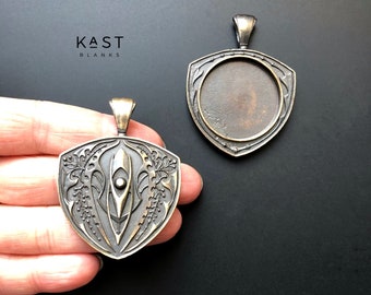 013 Brass Pendant Base, 29mm Round Bezel, DIY Jewelry Making