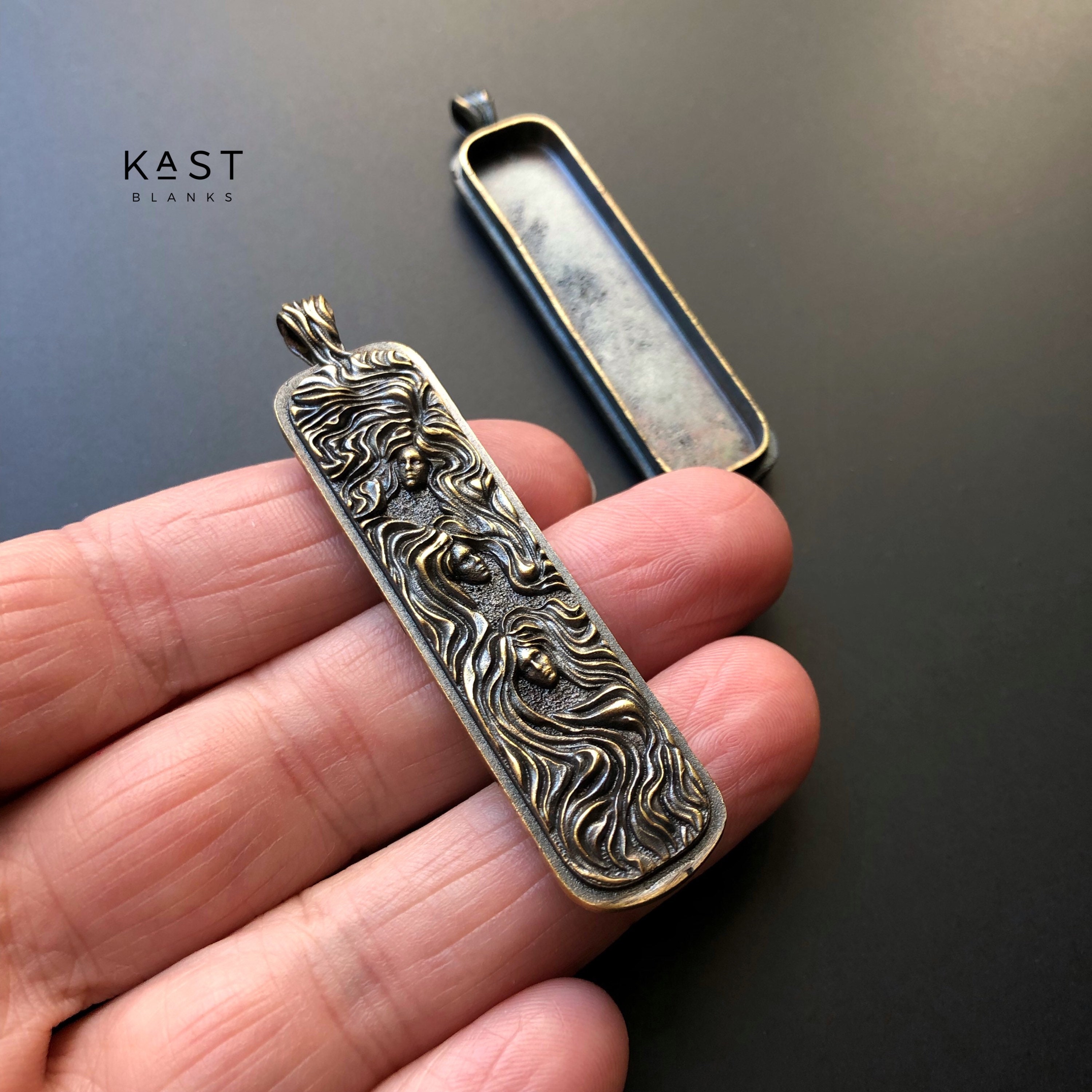 022 Brass Rectangular Bezel Pendant Blank (60x14 Mm) - Etsy
