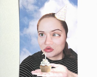 Postkarte - Cupcake Kerze