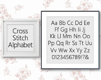 Klassisches Kreuzstich-Alphabet-Muster, einfaches Kreuzstich-Buchstaben-Muster, Kreuzstich-Grundschrift, große Schrift, Gothic Light (21 Stiche)