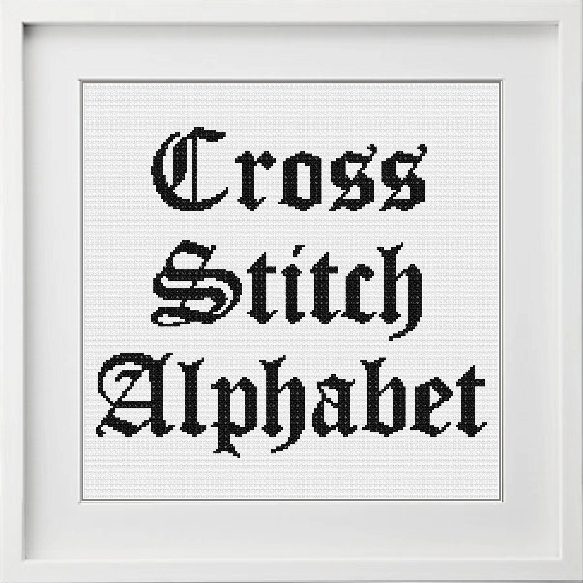Gothic Cross Stitch Alphabet Pattern Calligraphy Cross Stitch | Etsy