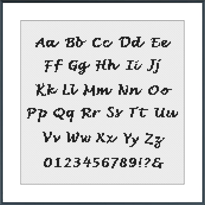 Cursive cross stitch alphabet pattern modern cross stitch letters