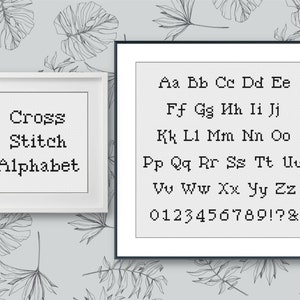 Cursive Cross Stitch Alphabet Pattern, Cross Stitch Letters Easy, Cross Stitch Small Font, Raleway Script (8 stitches)