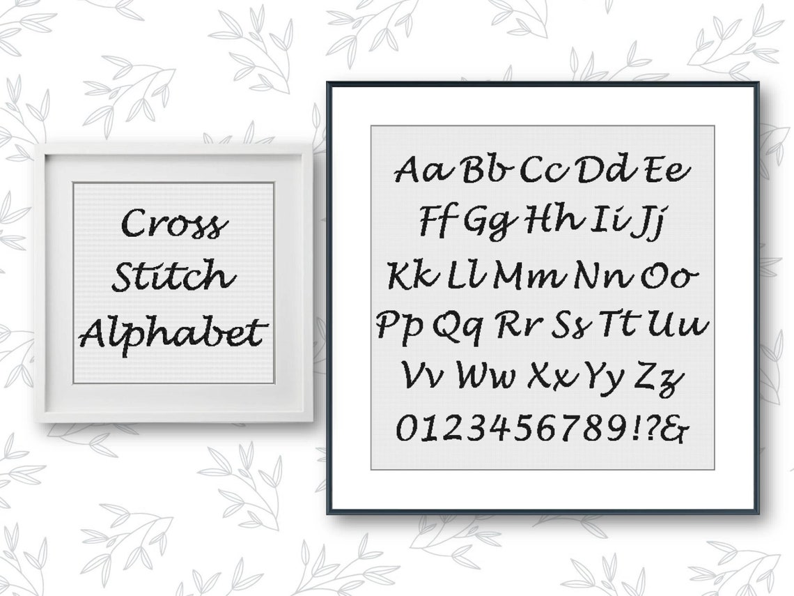 Cursive Cross Stitch Alphabet Pattern, Modern Cross Stitch Letters ...
