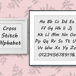 Cute Cross Stitch Alphabet Pattern, Handwriting Cross Stitch Letters Pattern, Modern Cross Stitch Font Large, Easy Font, Boli (27 stitches)