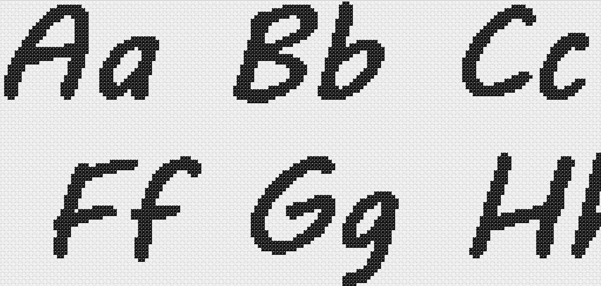 Cute Cross Stitch Alphabet Pattern, Handwriting Cross Stitch Letters