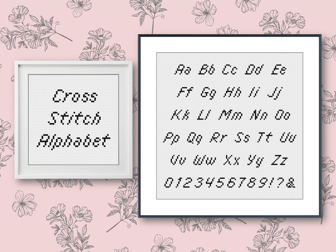 Cursive Cross Stitch Alphabet Pattern, Modern Cross Stitch Letters