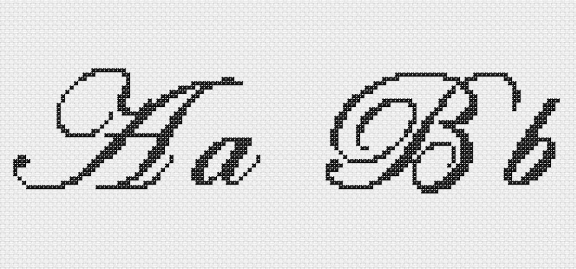 Calligraphy Cross Stitch Alphabet Pattern Fancy Cross Stitch Etsy