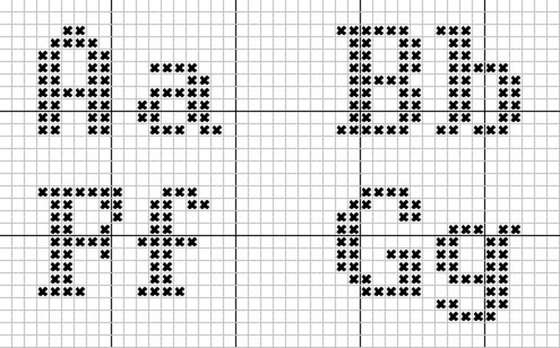 Classic Cross Stitch Alphabet Pattern, Basic Cross Stitch Letters
