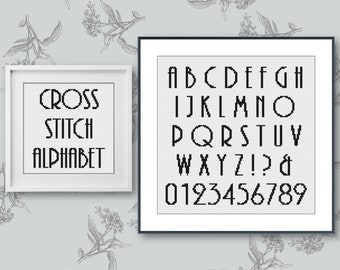 Modernes Kreuzstich-Alphabet-Muster, einfaches Kreuzstich-Buchstaben-Muster, stilvolle Kreuzstich-Schriftart, mittleres Alphabet, Ar Bonnie (19 Stiche)
