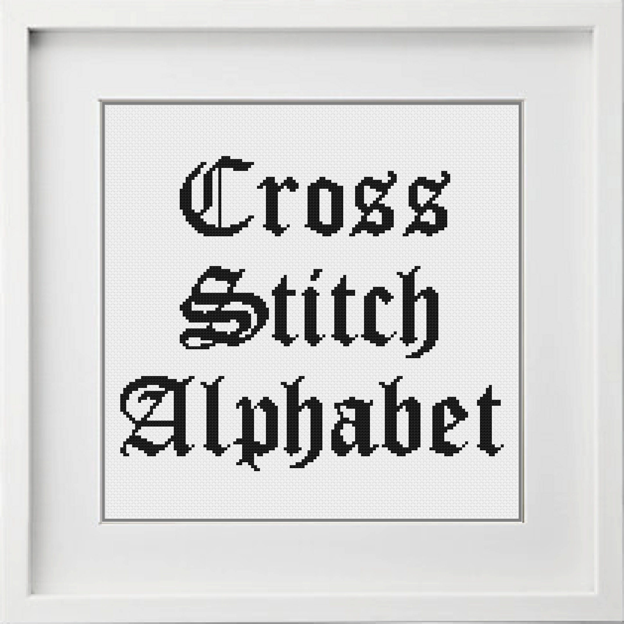 Gothic Cross Stitch Alphabet Pattern, Calligraphy Cross