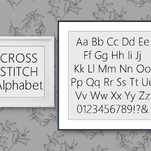 Classic Cross Stitch Alphabet Pattern, Easy Cross Stitch Letters Pattern, Cross Stitch Basic Font, Large Font, Gothic Light (34 stitches)