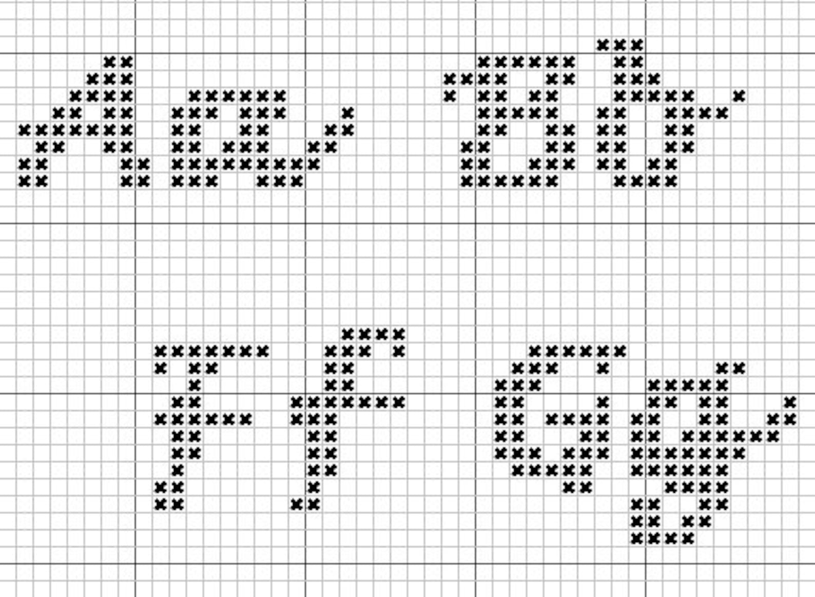 Cursive Cross Stitch Alphabet Pattern, Modern Cross Stitch Letters