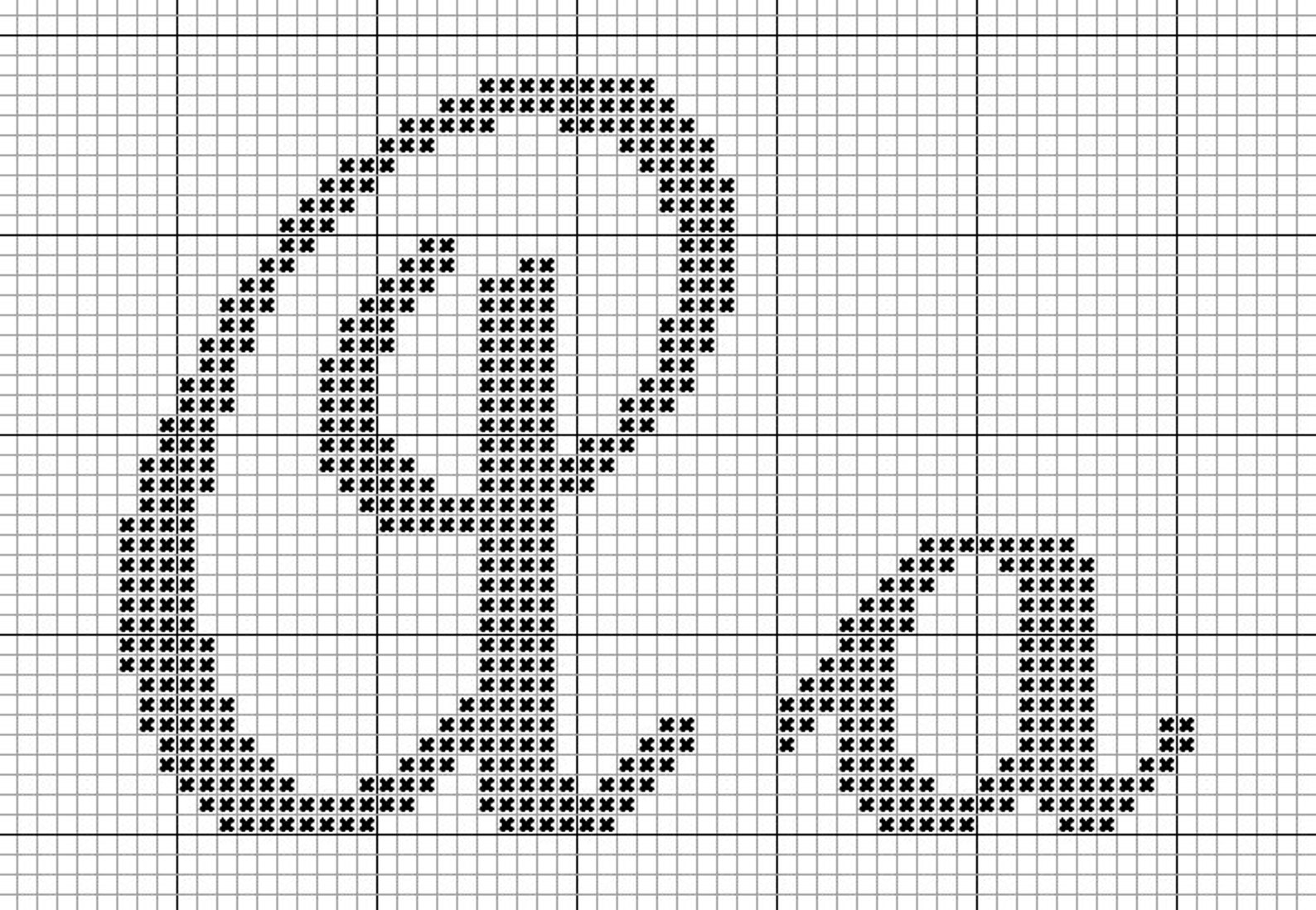 Cursive Handwriting Cross Stitch Alphabet Pattern, Calligraphy Cross