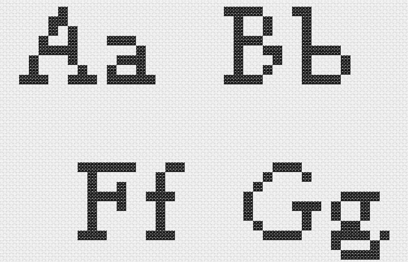 Classic Cross Stitch Alphabet Pattern, Easy Cross Stitch Letters