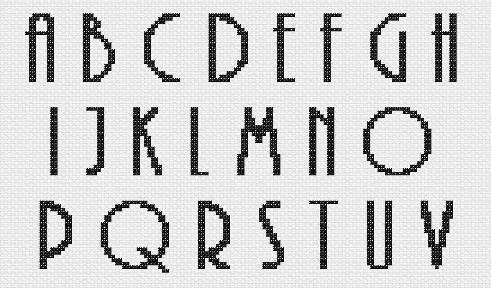 Modern Cross Stitch Alphabet Pattern, Easy Cross Stitch Letters Pattern