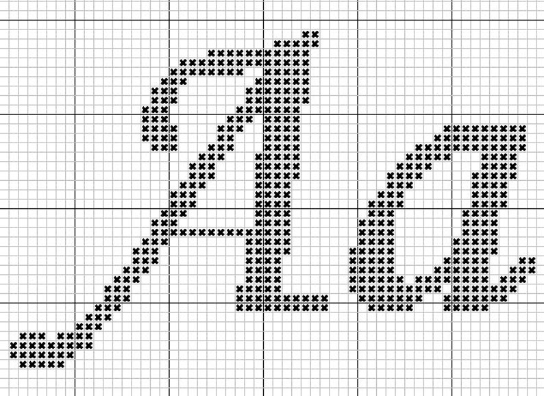 Cursive Cross Stitch Alphabet Pattern Modern Cross Stitch - Etsy