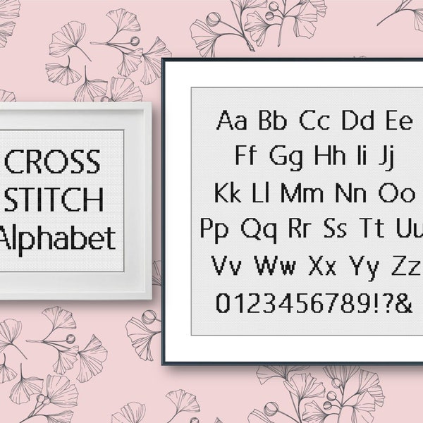 Classic Cross Stitch Alphabet Pattern, Easy Cross Stitch Letters Pattern, Cross Stitch Basic Font, Medium Font, Gothic Light (15 stitches)
