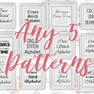 VENTE Cross Stitch Patterns Bundle Set, Choisissez n’importe quel motif d’alphabet de point de croix ou motif de citation de point de croix