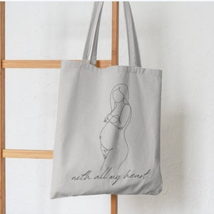Met heel mijn hart zwangerschap - Biologische Tote-Bag