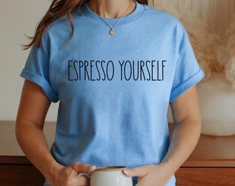 T-shirt café expresso, t-shirt barista drôle, cadeau pour amateur de café, chemise accro à la caféine, chemise expresso pour homme femme