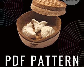 Felt Food Patterns - Dumplings & Steamer - Downloadable PDF Toy Sewing Pattern