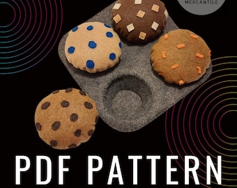 Felt Muffins & Muffin Tin - Downloadable PDF Pattern – DIY Play Food Sewing Pattern – Instant Download