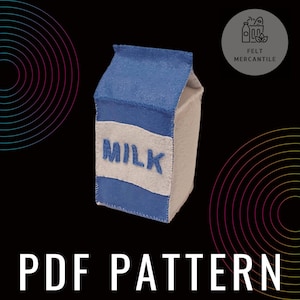 Vilten melkpak - downloadbaar pdf-patroon – naaipatroon DIY Play Food – direct downloaden