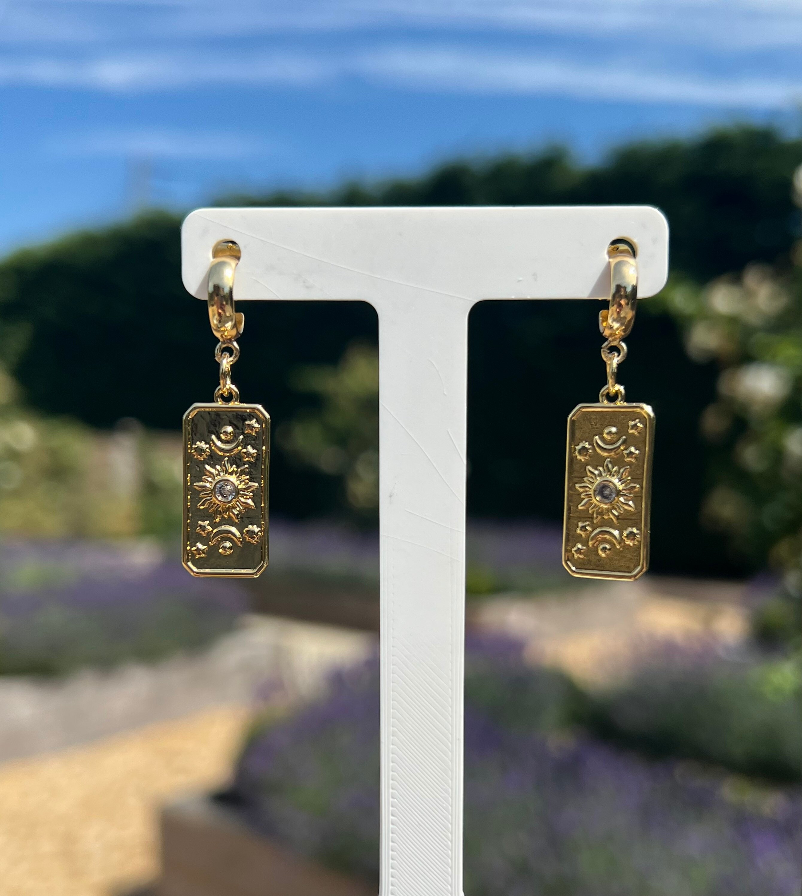 STARJEWELEYK10ピアスMOON&SUNPIERCEDEARRINGS 18K Gold Hoop