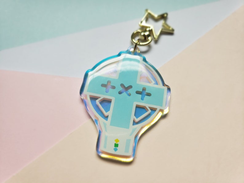 TXT Lightstick Keychain Tomorrow X Together Holo Rainbow Acrylic Charm