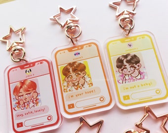 Cute BTS Text Keychain