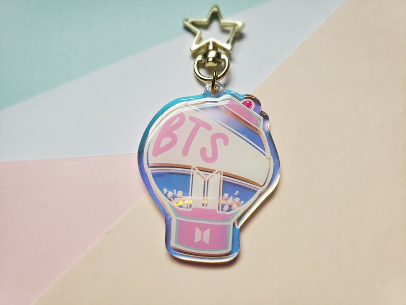 BTS Lightstick Keychain Army Bomb Holo Rainbow Acrylic Charm BTS Lightstick Charm