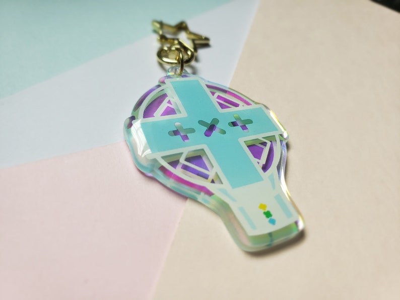 TXT Lightstick Keychain Tomorrow X Together Holo Rainbow Acrylic Charm