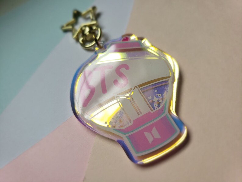 BTS Lightstick Keychain Army Bomb Holo Rainbow Acrylic Charm BTS Lightstick Charm