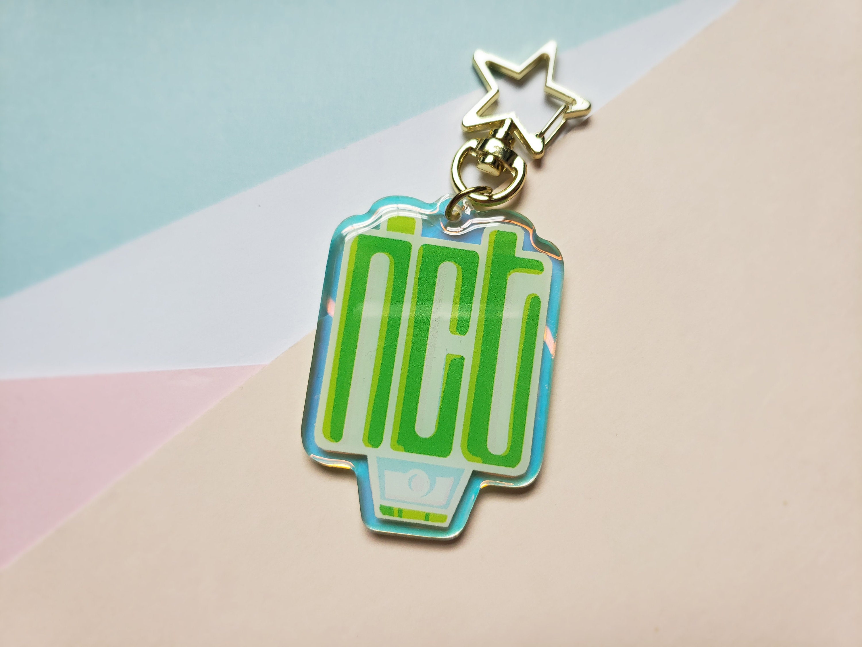TXT Lightstick Keychain Tomorrow X Together Holo Rainbow Acrylic Charm