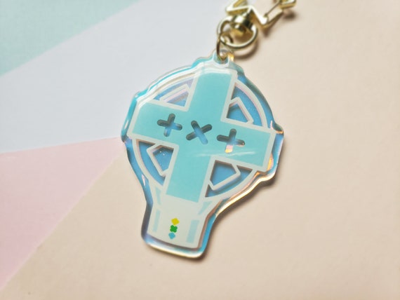 TXT Lightstick Keychain Tomorrow X Together Holo Rainbow Acrylic Charm