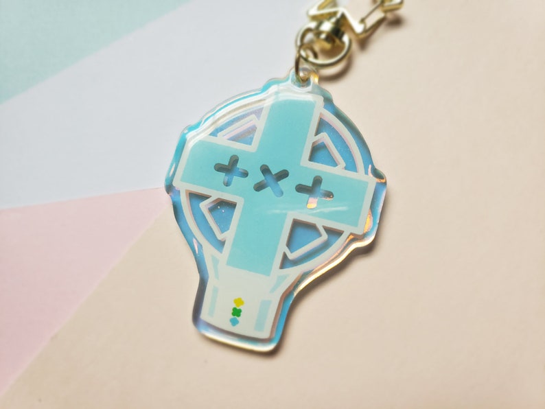 TXT Lightstick Keychain Tomorrow X Together Holo Rainbow Acrylic Charm