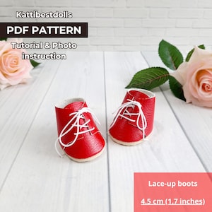 PDF Doll Shoe Pattern, 1.7&quot; Doll Shoes, DIY Shoe Pattern, DIY Toy Shoes, Doll Shoe Making Tutorial
