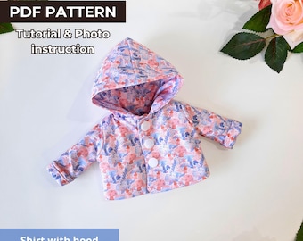11 Inch Doll Clothes PDF Pattern Shirt with Hood Sewing Tutorial