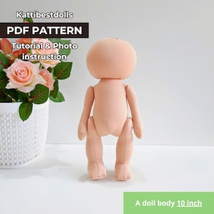 PDF Body Pattern and Sewing Template 10-inch, DIY Handcrafted Doll Making, PDF Doll Body Pattern, Pattern for 10-Inch doll body,