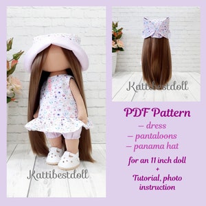 11 Inch Doll Clothes Pattern, PDF Pattern for Doll, Dressmaking, DIY Clothes Tutorial, Doll Wardrobe Sewing Pattern, Dolls sewing pattern