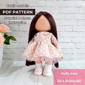 Patrón de costura para ropa de muñecas de 25 cm: vestido y pantalones (patrón PDF)