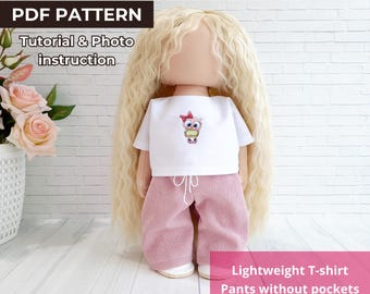 Doll Clothes Pattern (PDF), Sewing Guide for an 11-inch Doll, Digital Download, A4 Print Template