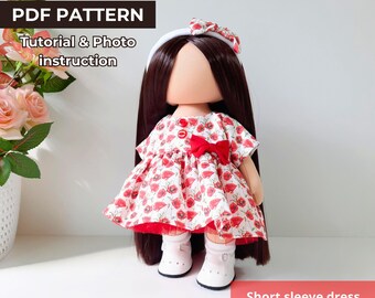 Molde em PDF para vestido de boneca de 28 cm: Tutorial de costura (Download digital)