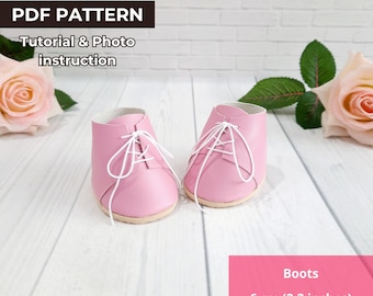 PDF Doll Shoe Pattern: Lace-Up Boots for 10-11 Inch Dolls (Digital Download)