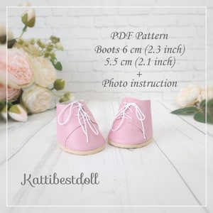 PDF Shoe Pattern, Doll shoes, Pattern of Doll shoes, Doll boots, Shoe pattern, Pattern for self-made shoes, 2.3-inch shoes, Toy shoes