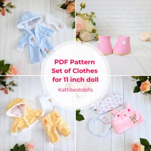 Patron PDF Patron de vêtements pour poupée de 11 pouces, Faire des vêtements de poupée, Vêtements Tilda, Modèle de couture PDF, Ensemble de vêtements de poupée et Vêtements de poupée