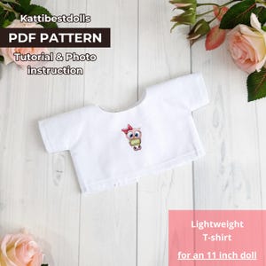 11-inch doll clothing pattern (PDF), easy sewing guide, DIY doll T-shirt, instant digital download, easy doll clothing (PDF), doll clothing