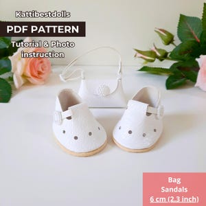 Modello di scarpe per bambole, Scarpe per bambole, Scarpe da 2,3 pollici, Modello di scarpe fai da te, Tutorial per realizzare scarpe per bambole, Modello di scarpe per bambole in PDF